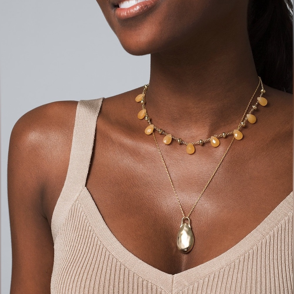 WHBM CONVERTIBLE TWO ROW PENDANT NECKLACE